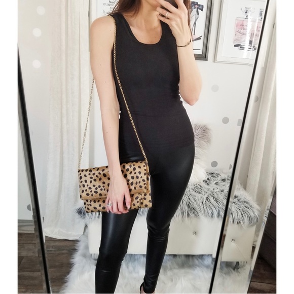 PRINCESS Faux Hide Cheetah Clutch Shoulder Bag - Picture 9 of 9